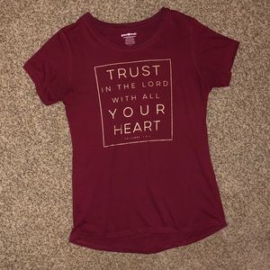 Maroon Shirt, Scripture on front
